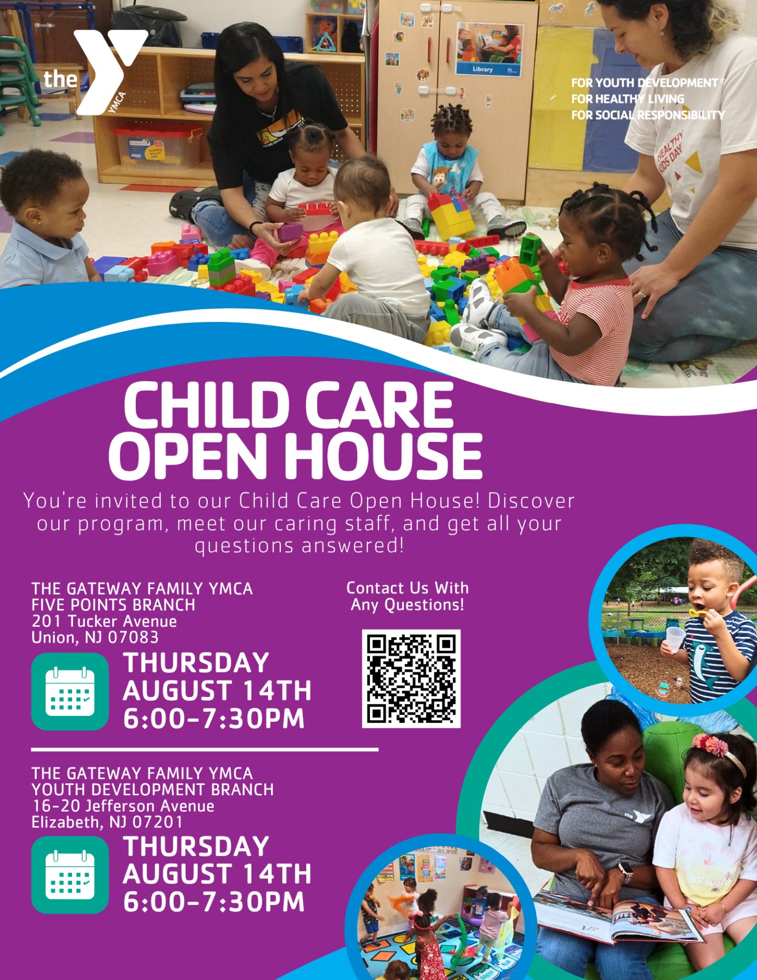 Child care open house event invitation