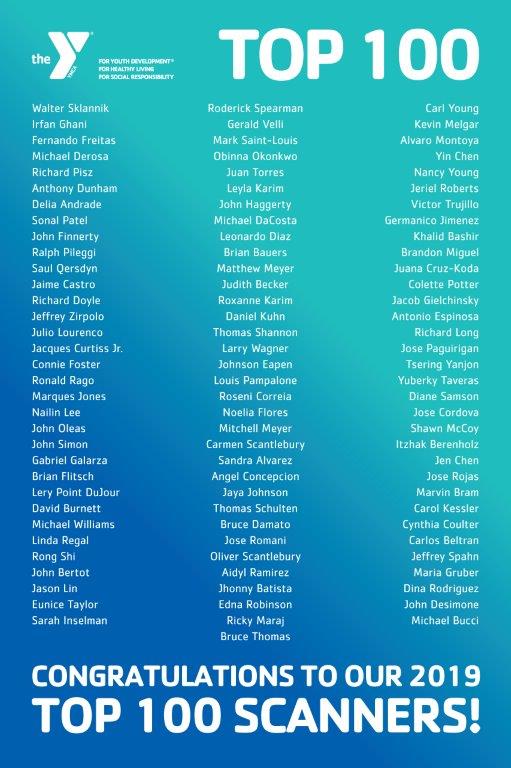 The sign announces top 100 scanners.