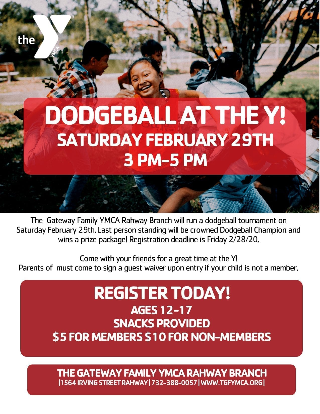 Flyer for indoor dodgeball event.