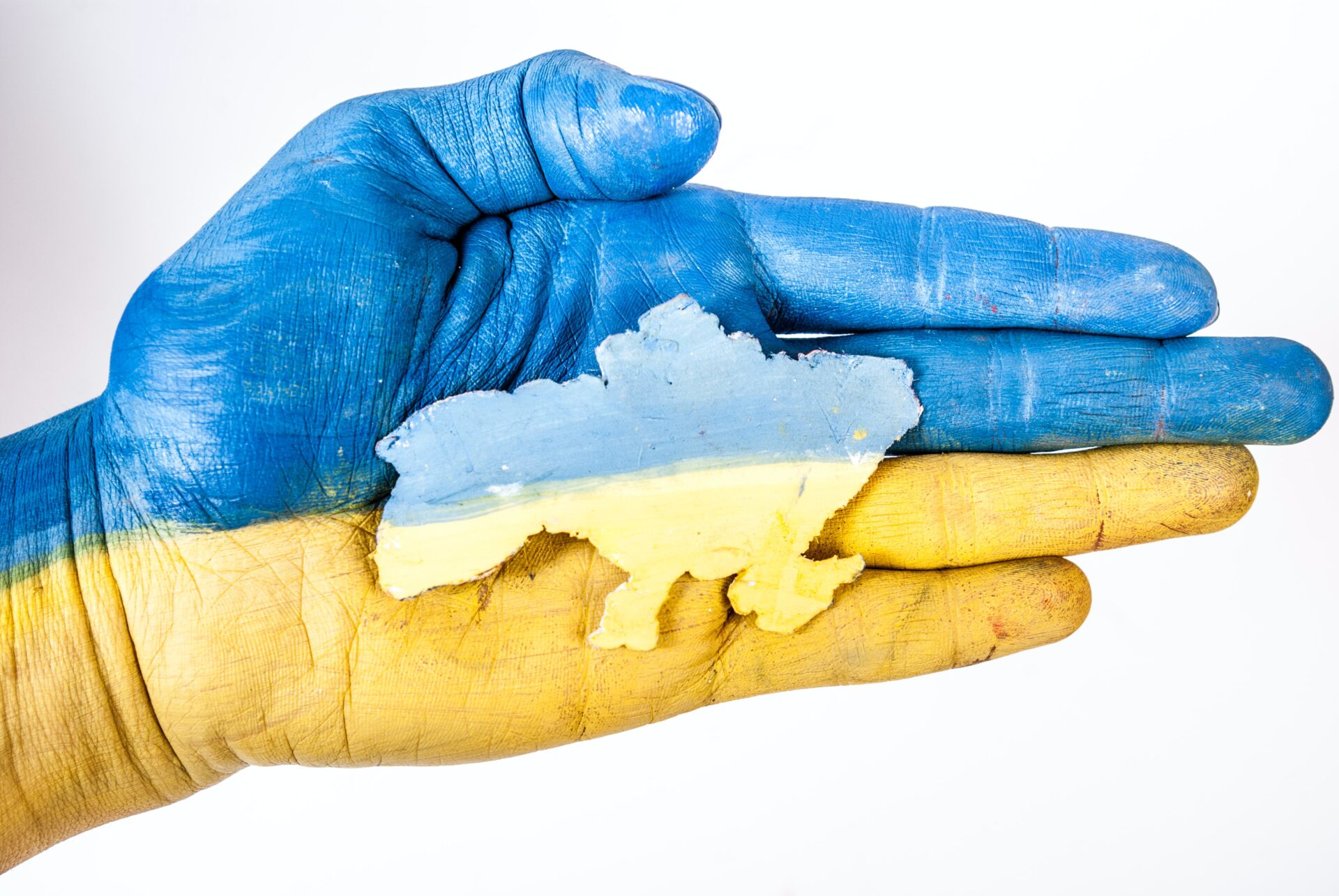 Hand painted in Ukrainian colors.