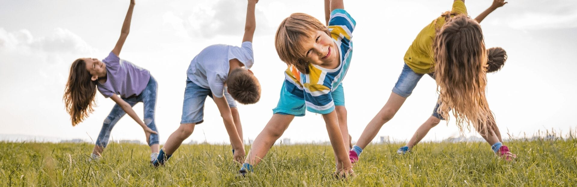 children playing in a field