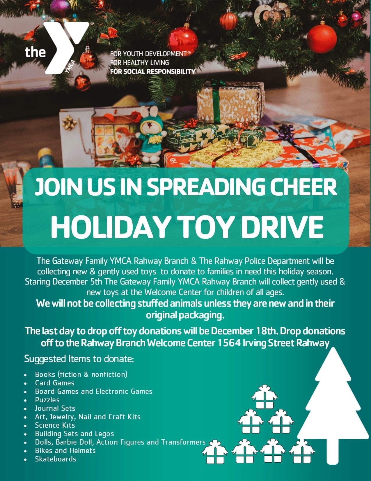 Poster for toy drive event.