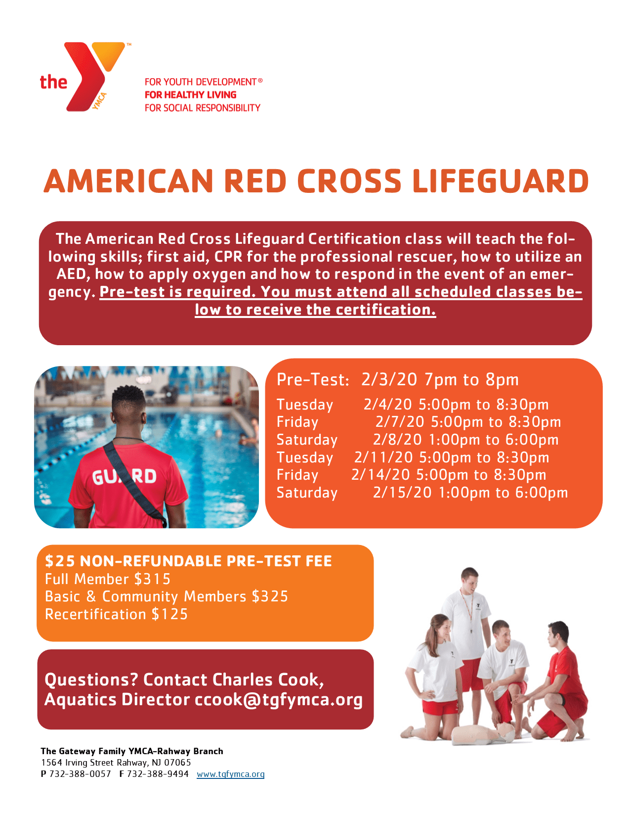 American red cross lifeguard training event poster.