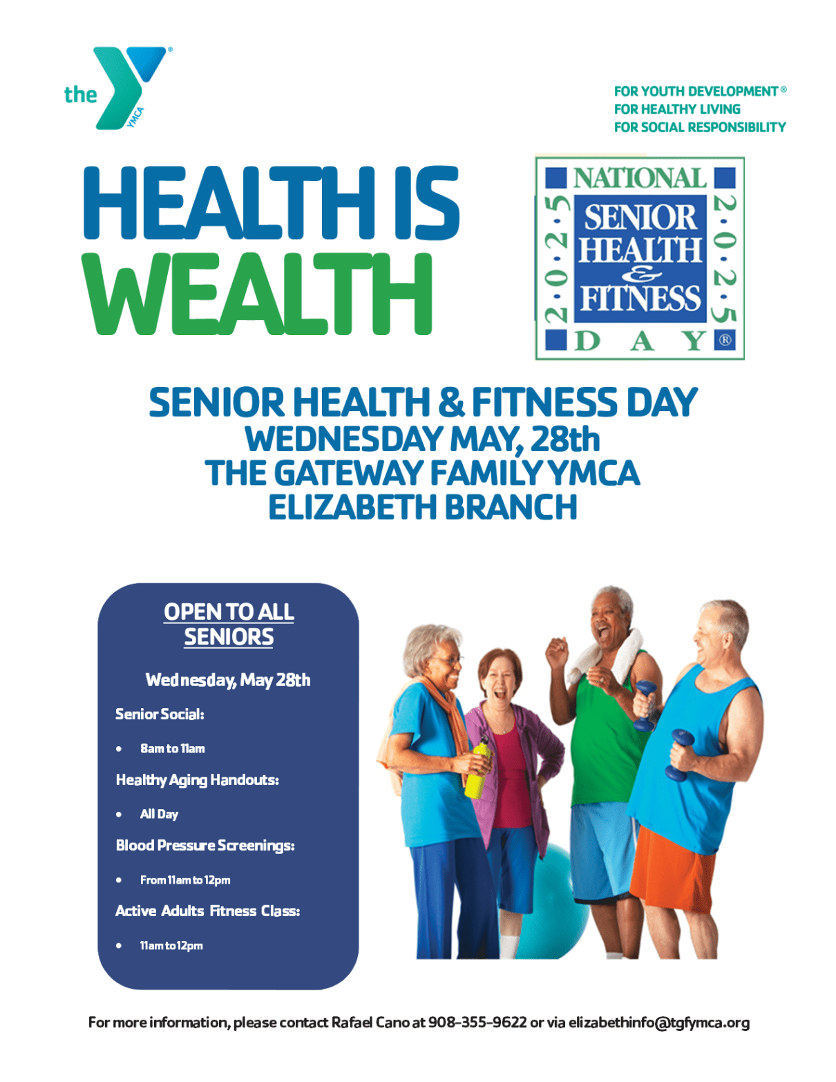 Senior health and fitness event announcement
