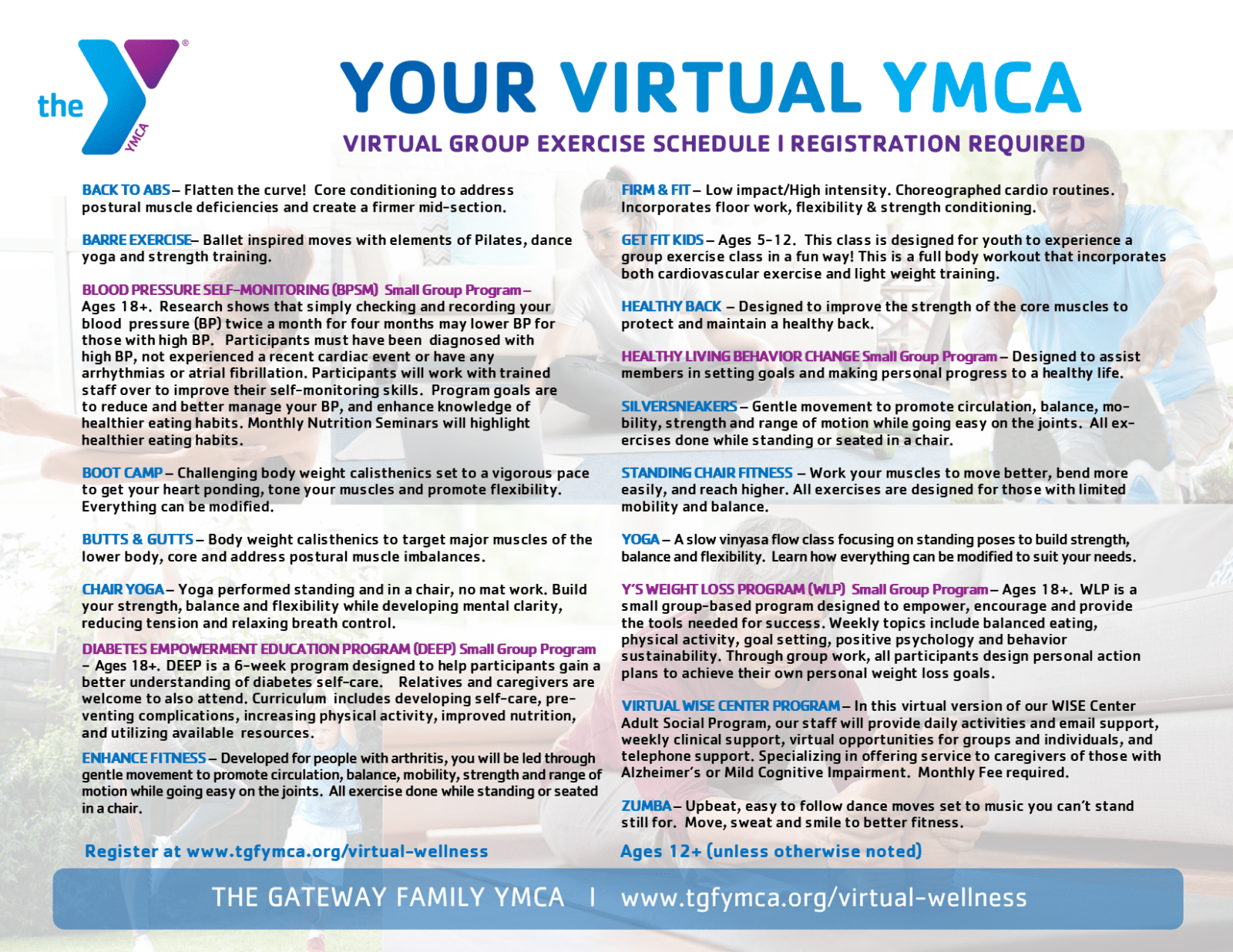 your virtual ymca flyer